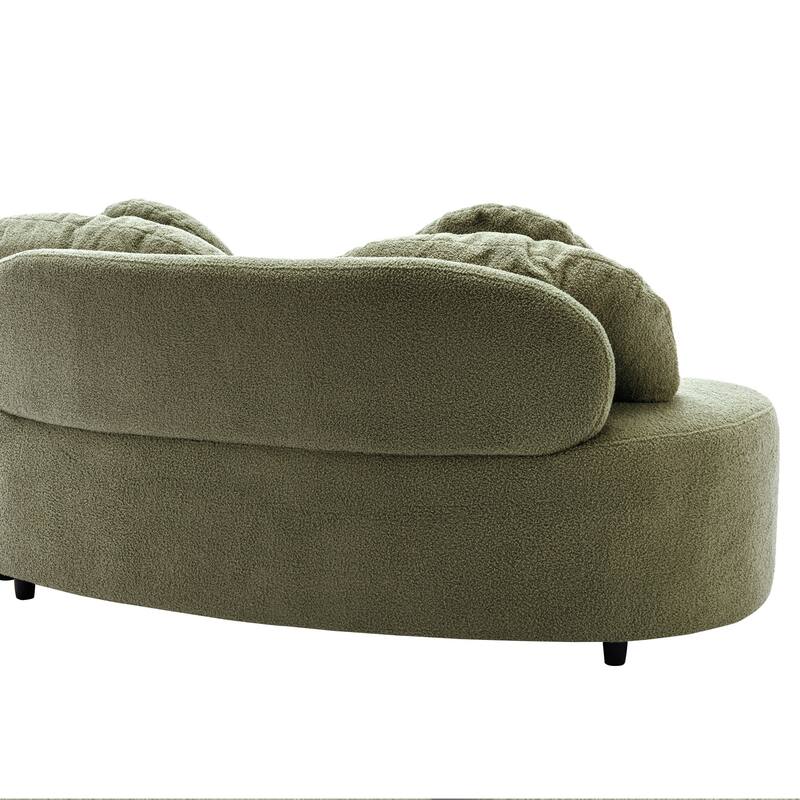 103.5" Lamb Velvet Armless Sofa with 6 Pillows and Floating Design