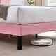 preview thumbnail 13 of 25, Twin Upholstered Platform Bed Frame with Headboard and 12 Wooden Slats, Adjustable Height,