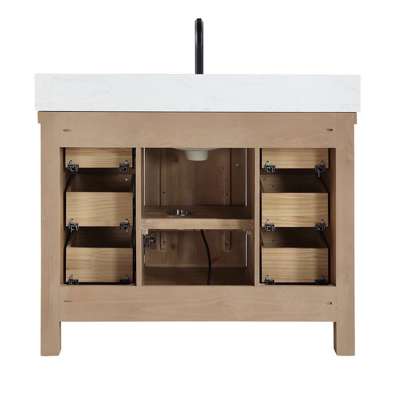 Javier Bath Vanity with Composite Stone Top without Mirror