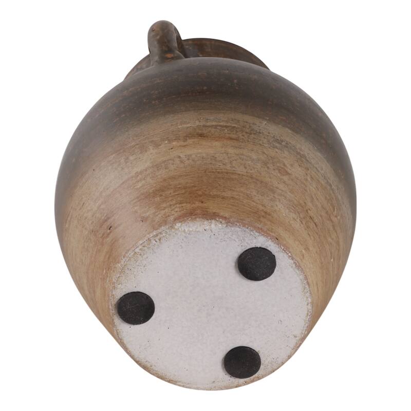 Handcrafted Terracotta Pottery Vase with Amphora Shape and Handles