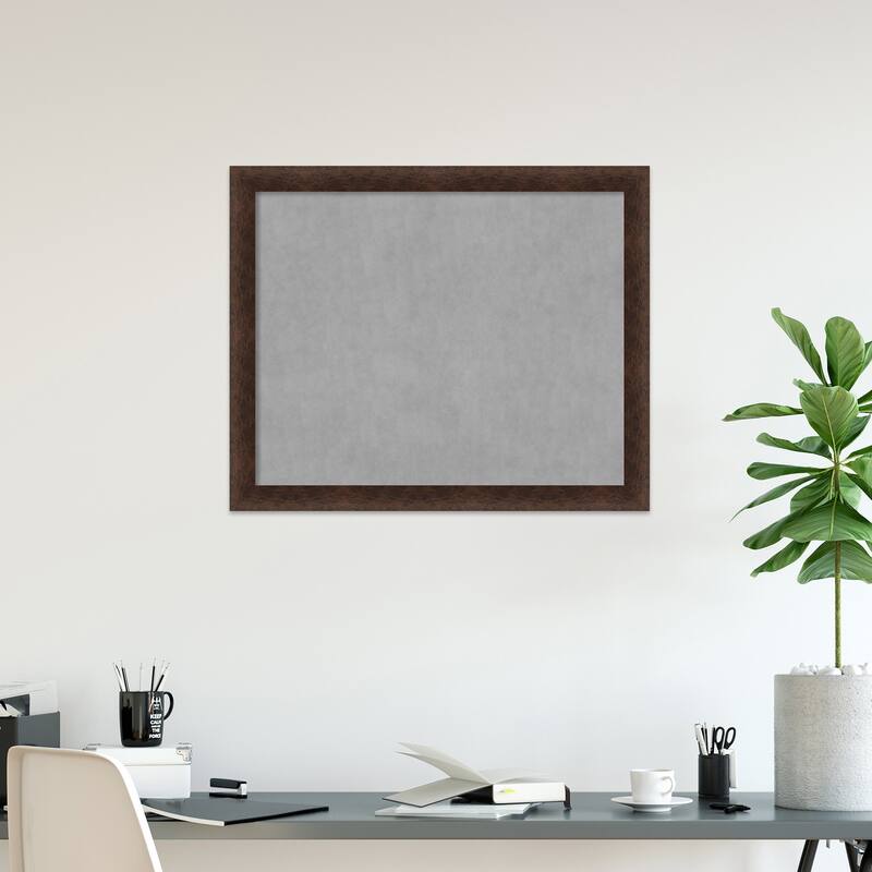 Amanti Art Warm Walnut Framed Magnetic Board