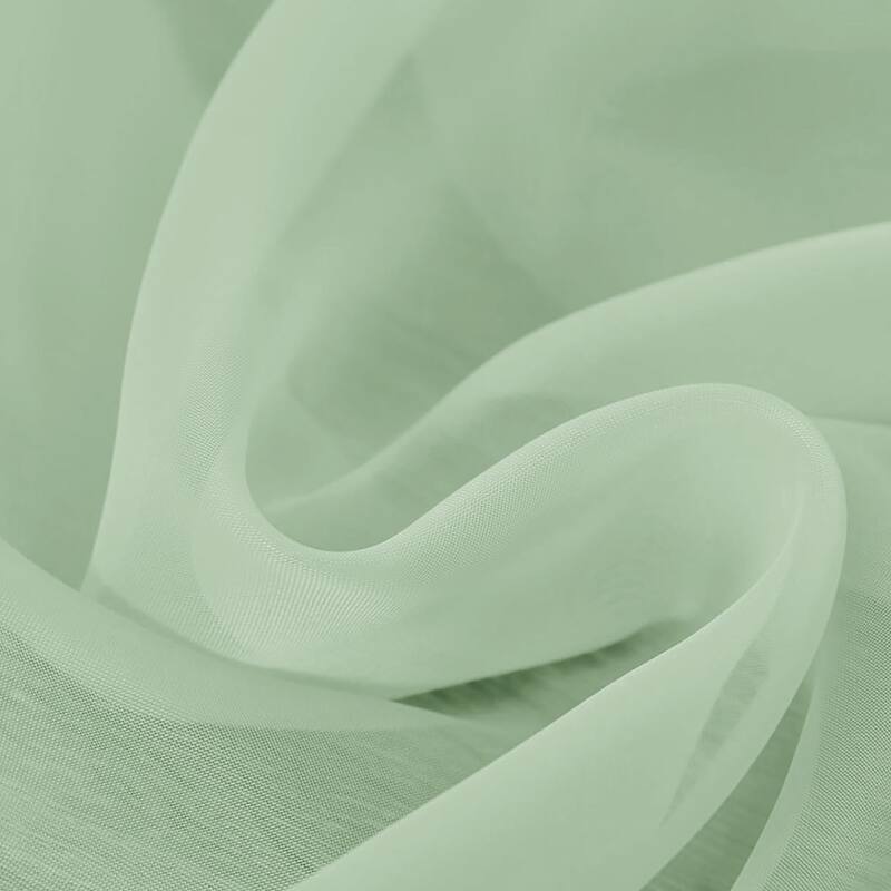 37" x 216" - Sage Sheer Window Scarf Valance Topper Draping Extra Long - 37" x 216"