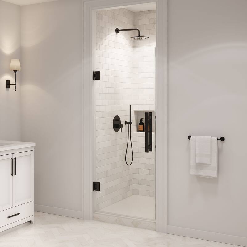OVE Decors Panama Alcove Frameless Pivot Hinge Shower Door, 2025 - 31" - Black