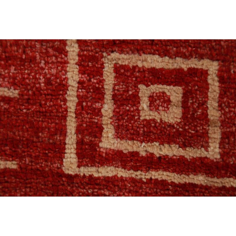Red Gabbeh Kashkoli Oriental Runner Rug Hand-Knotted Wool Carpet - 2'7"x 10'2"