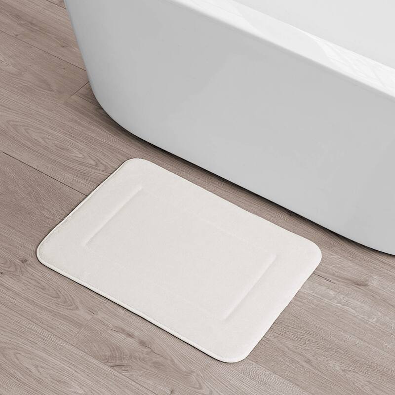 Oliver Brown Terry Memory Foam Bath Mat - 17 x 24 - White