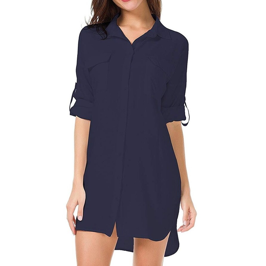 loose button down dress