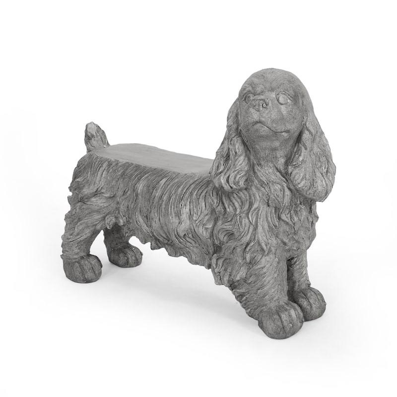 Carlysle Cocker Spaniel Dog Bench by Christopher Knight Home - N/A - Gray