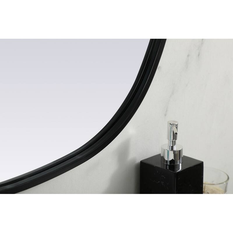 Indigo Home Metal Frame Oval Mirror 24x30 Inch