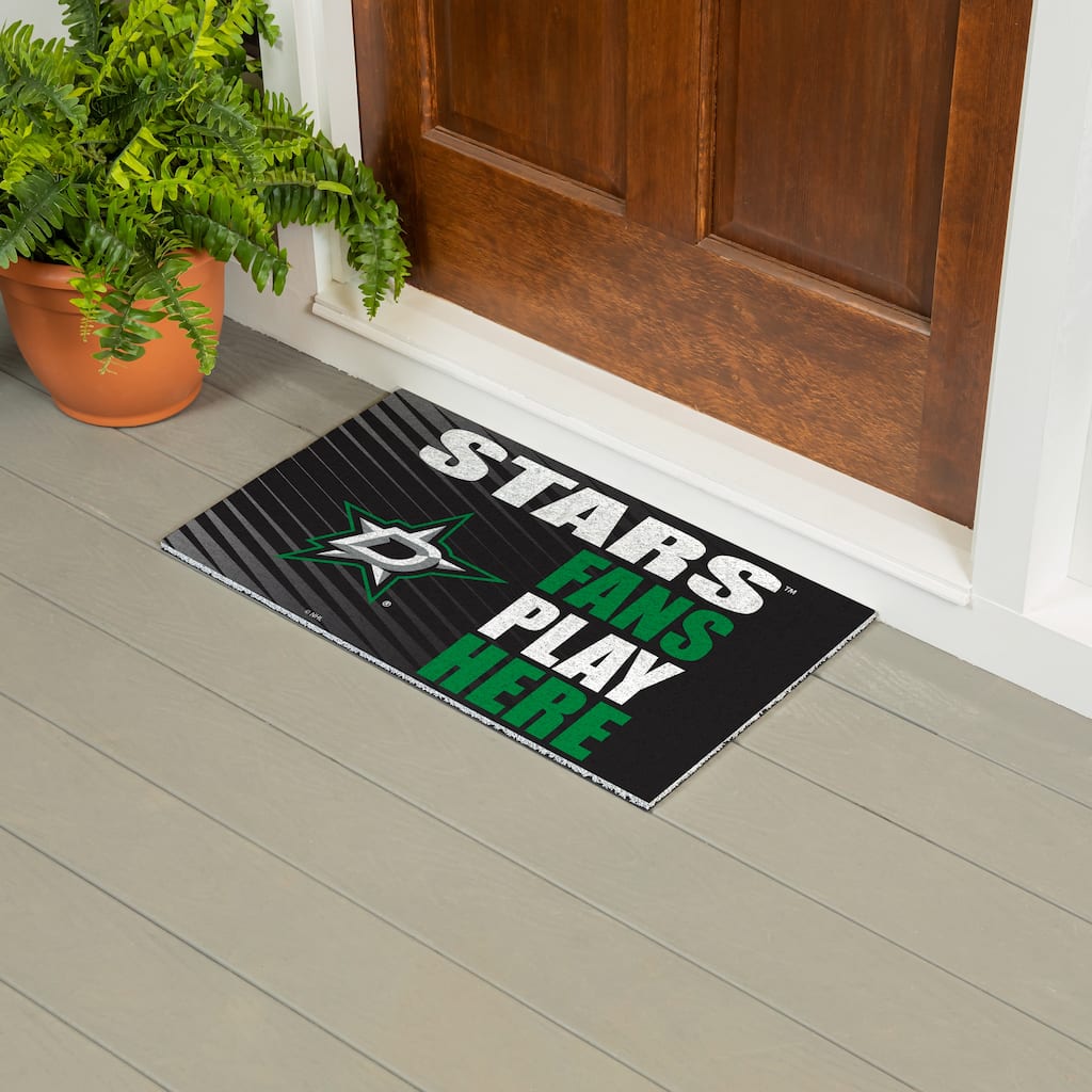28 in. x 16 in. Dallas Stars "Fans Play Here" PVC Door Mat