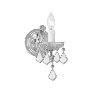 Maria Theresa 1 Light Spectra Crystal Chrome Sconce - 5'' W x 11.5'' H x 8'' D