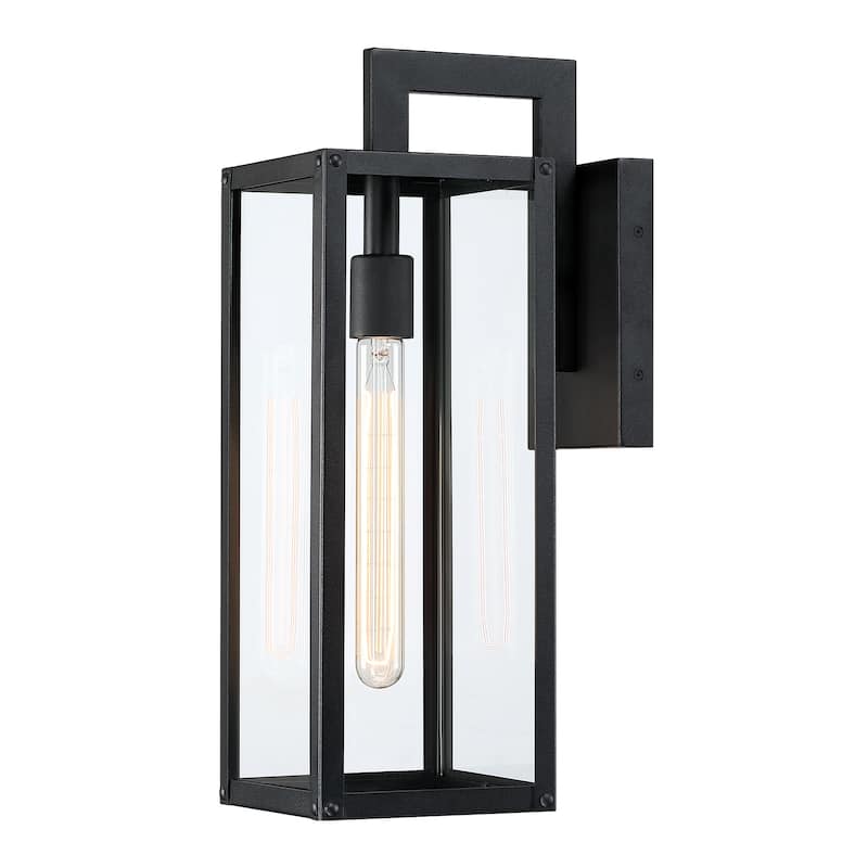 Forti 18.5"H 1-Light Black Outdoor Wall Sconce Lantern Light