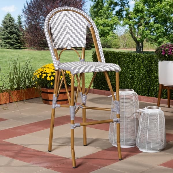 slide 2 of 17, Indoor and Outdoor Stackable Bar Stool by Baxton Studio