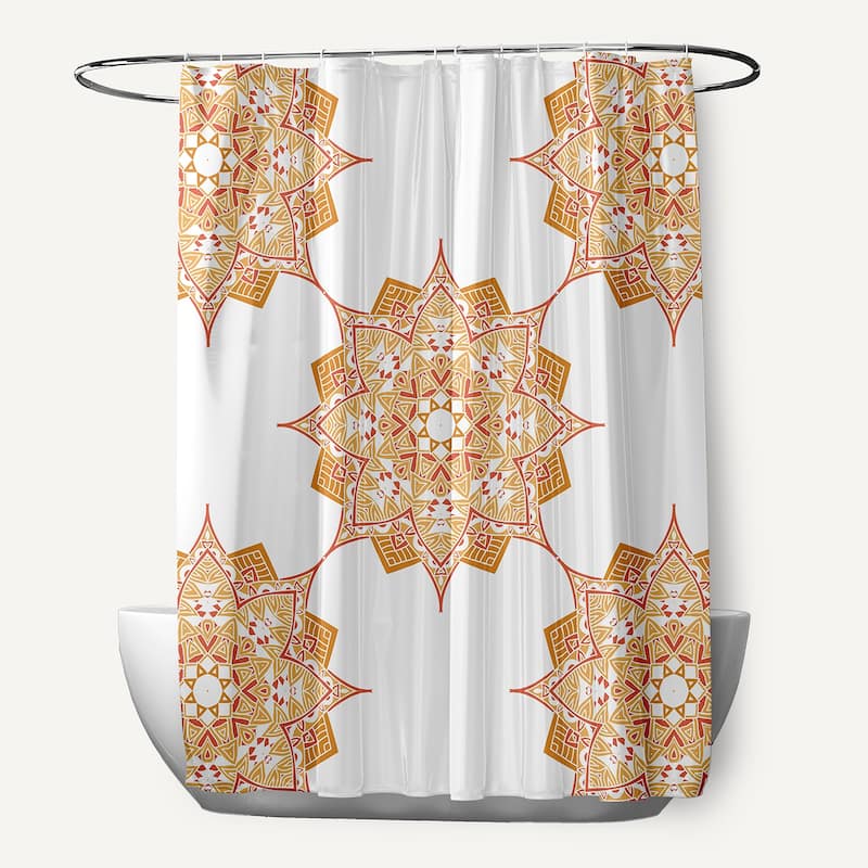 71 x 74-inch Rhapsody Geometric Print Shower Curtain - Yellow