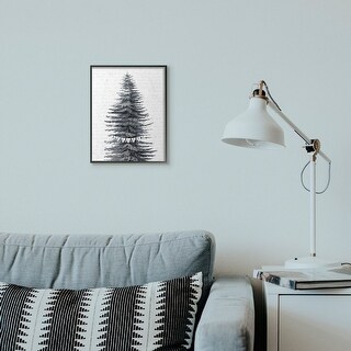 Stupell Snow Covered Christmas Tree Believe Holiday Word Design Framed Giclee Texturized Art by Lettered and Lined