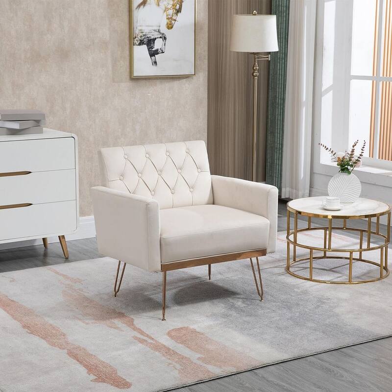 Modern Upholstered Velvet Accent Chair