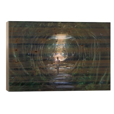Stay For A Moment Print On Wood by Cameron Gray - Multi-Color