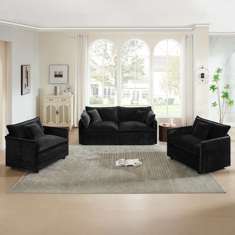 Cloud Chenille Upholstered Modular Sectional Sofa with DIY Combination Design