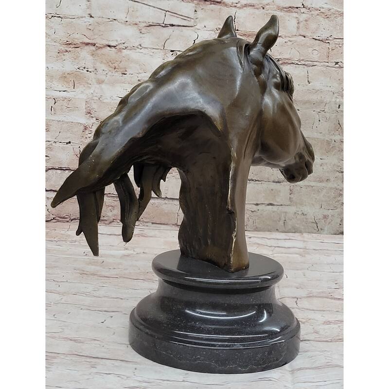 Hot Cast Bronze Horse Head Bust Statue Sculpture Bronze Metal Original Art By Milo