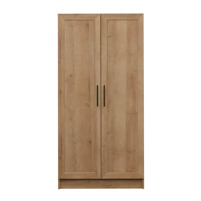 Prepac Elite 65" Tall Oak Accent Kitchen Pantry Cabinet, Craft or Bathroom Storage Cabinet, Buffet Storage with Panel Doors