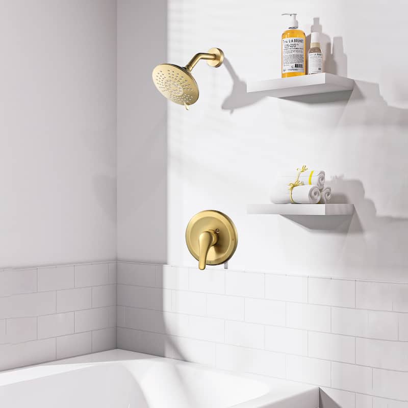 WOWOW Single Handle 5-Spray Shower Faucet with Pressure Balance