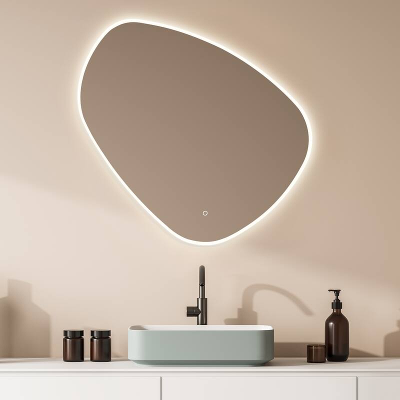 Altair Rasso Novelty Frameless Modern Bathroom Vanity LED Lighted Wall Mirror