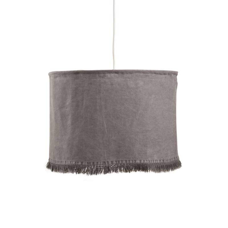 Lamp Shade With Stonewashed Fringe Design