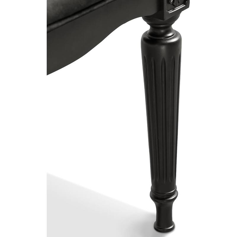 Glam Black Finish Upholstered Side Chairs