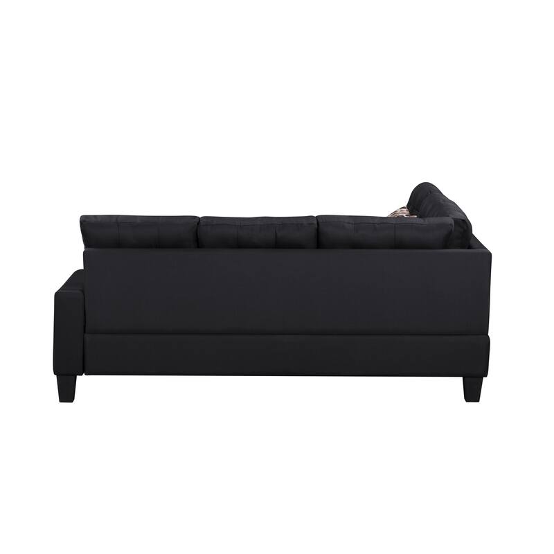 104.5" Gray Upholstered Sofa Set with Comfortable Coin-Spring Cushions, Sturdy Frame, Chaise Lounge, Versatile Storage Ottoman