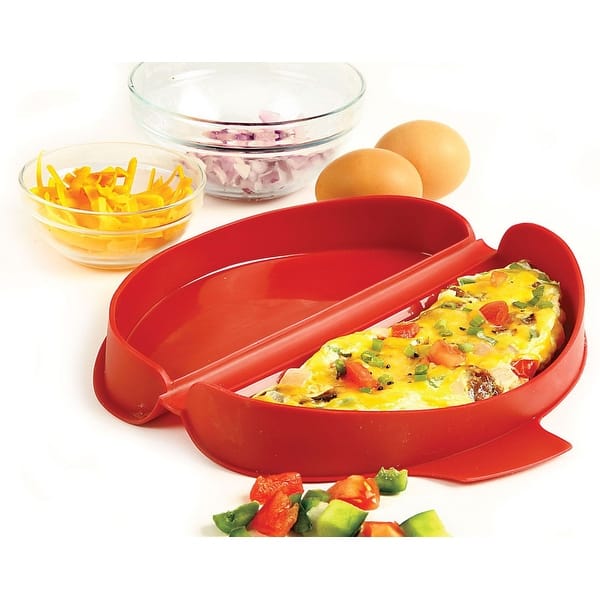 Norpro Non Stick Silicone Microwave Omelet Maker Healthy Egg Omelette Cooker Red On Sale Overstock 31734907 This healthy omelette can be on the table in just 10 minutes, served with juicy tomatoes. norpro
