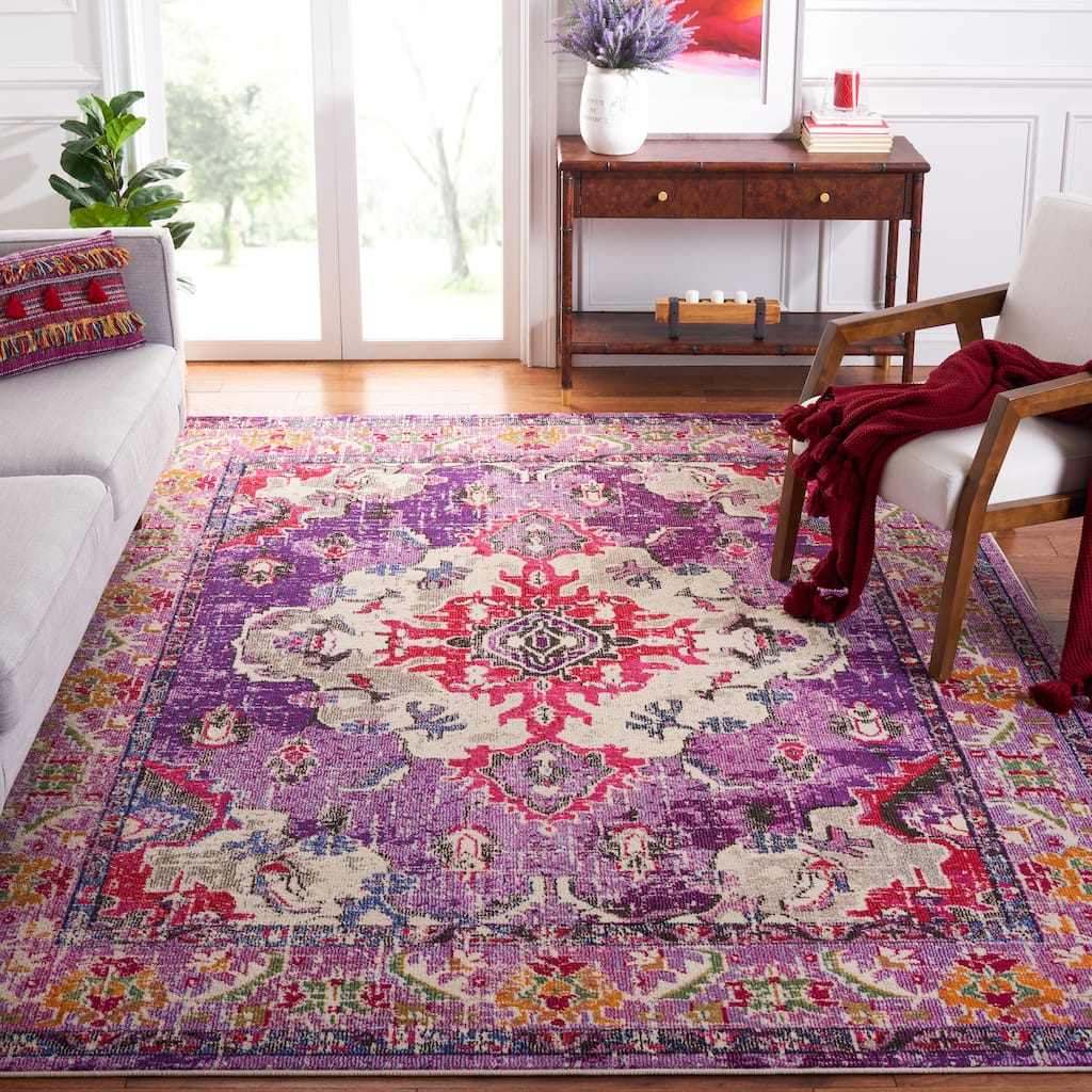 SAFAVIEH Monaco Oceane Boho Medallion Distressed Area Rug