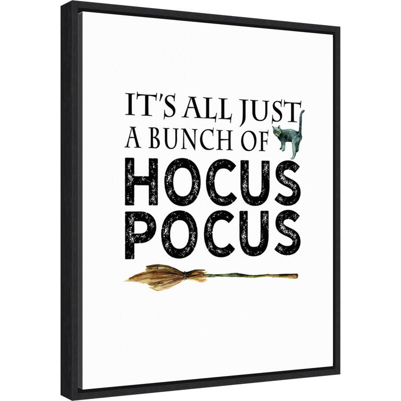 Amanti Art Just a Bunch of Hocus Pocus Broom Framed Canvas Wall Art
