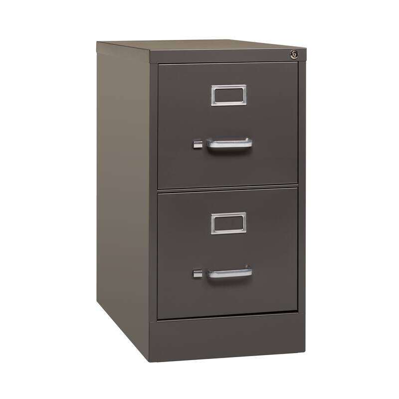 Hirsh 26.5 in 2 Dr Vertical File, Letter, Dropship, Medium Tone - Brown