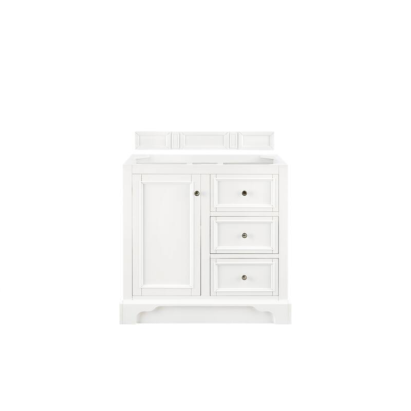 James Martin Vanities De Soto 36" Single Vanity, Bright White - Bright White Cabinet Base Only - No Top
