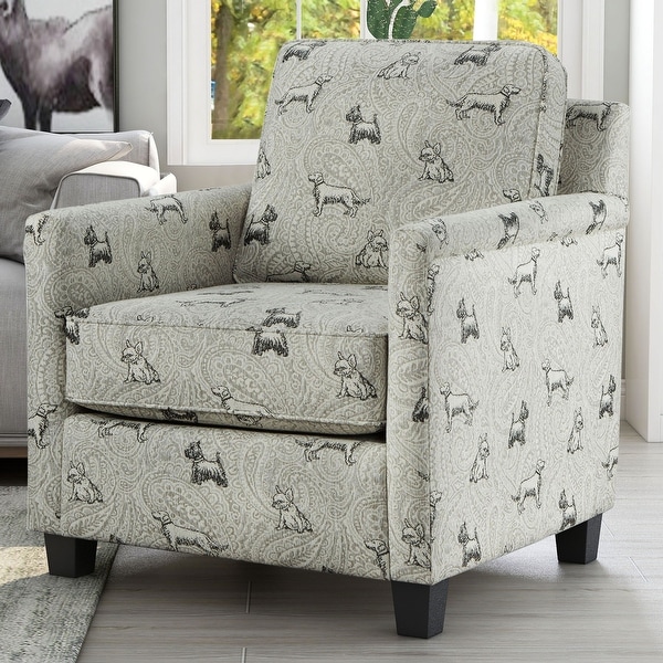 Patterned fabric armchair sale