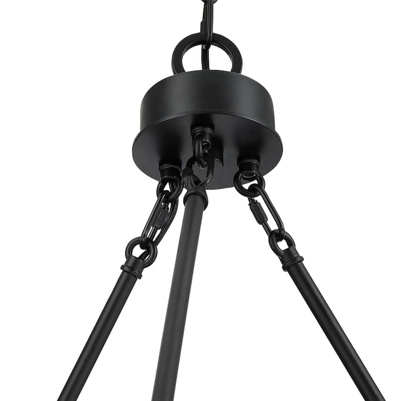 20-Light Black Candle Style Wagon Wheel Chandelier - 40"D x 148"H - 40 in. W