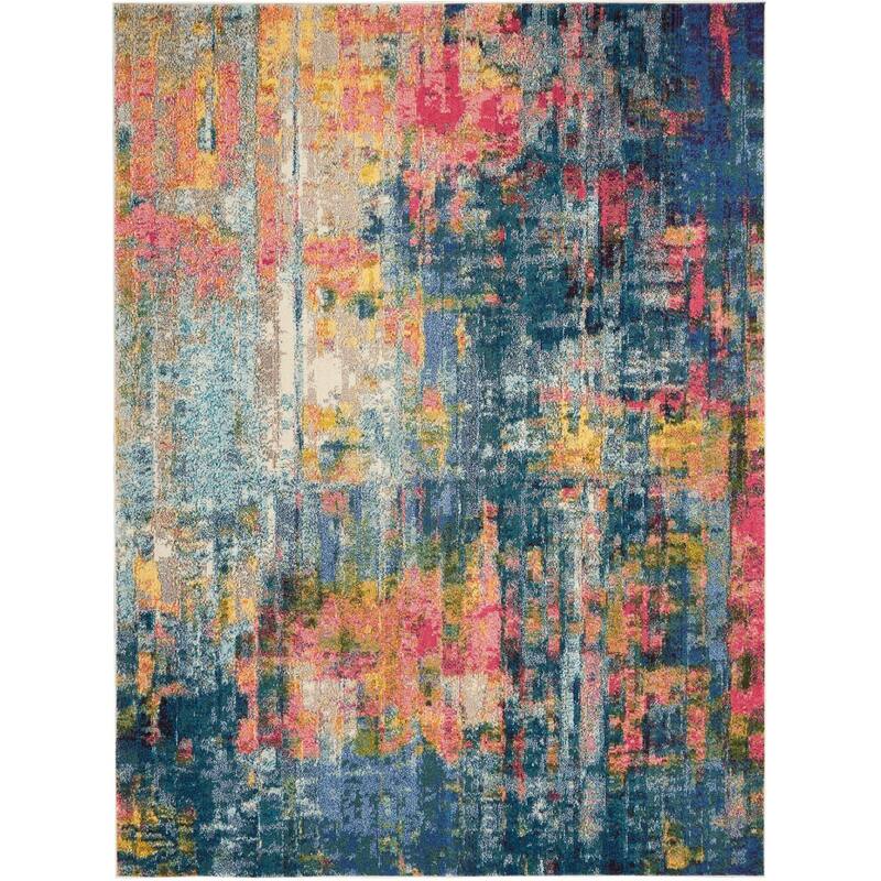 Power Loomed Abstract Modern Area Rug - 126' X '94' X '0.5