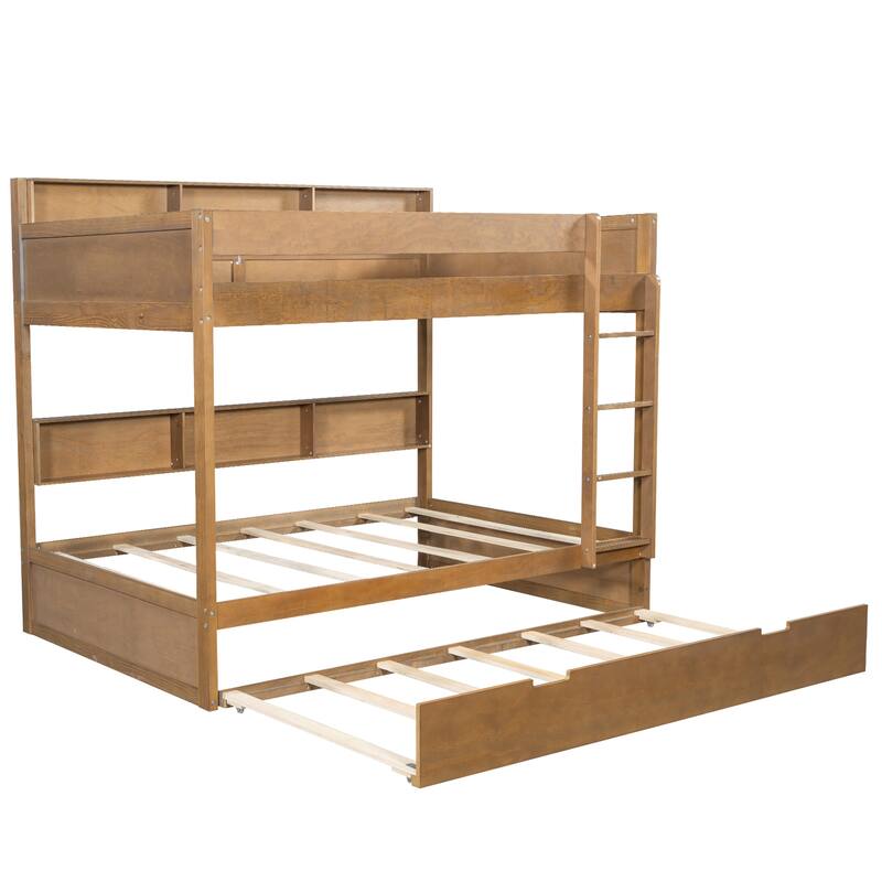 Bunk Bed with Trundle & Dual-Side Storage Shelves by Harper&Bright Designs