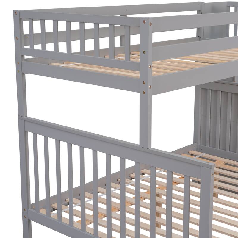 Bunk Bed with 2 Drawers and Staircases