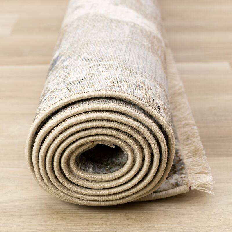 Sydney Collection - Cream Grey Brown Marble Area Rug