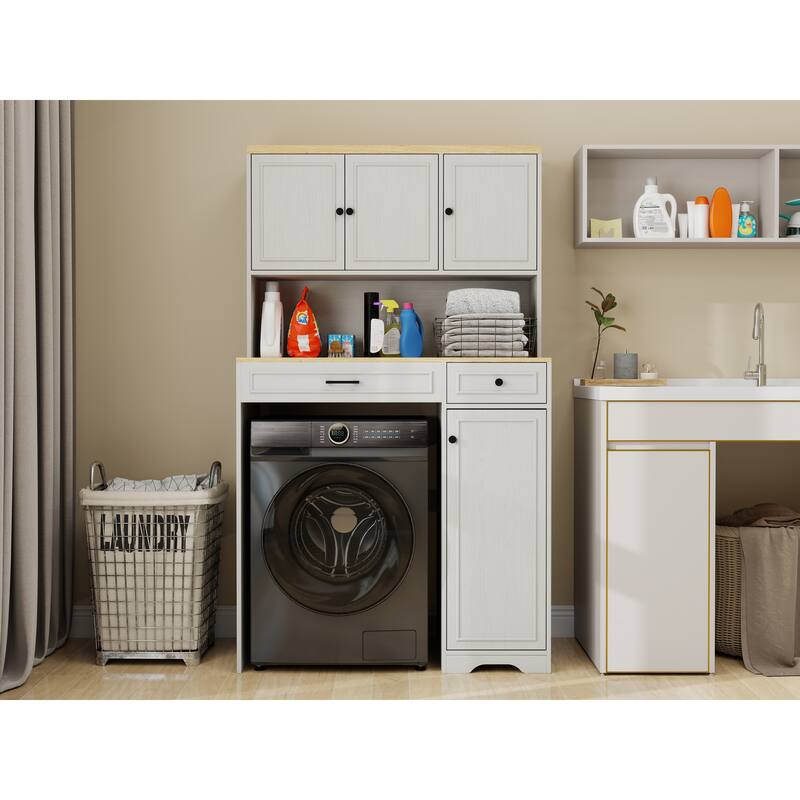 Anmytek Space Saving Storage Cabinet Laundry Washer Pedestal Kitchen Appliance Organizer