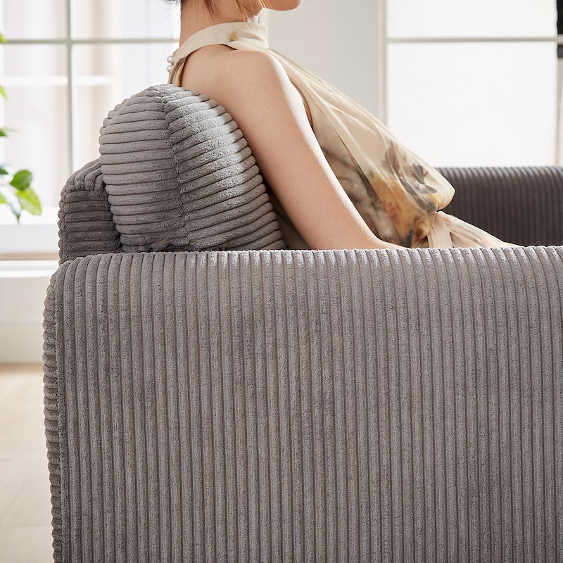 33" Upholstered Lounge Chair with Support Pillow