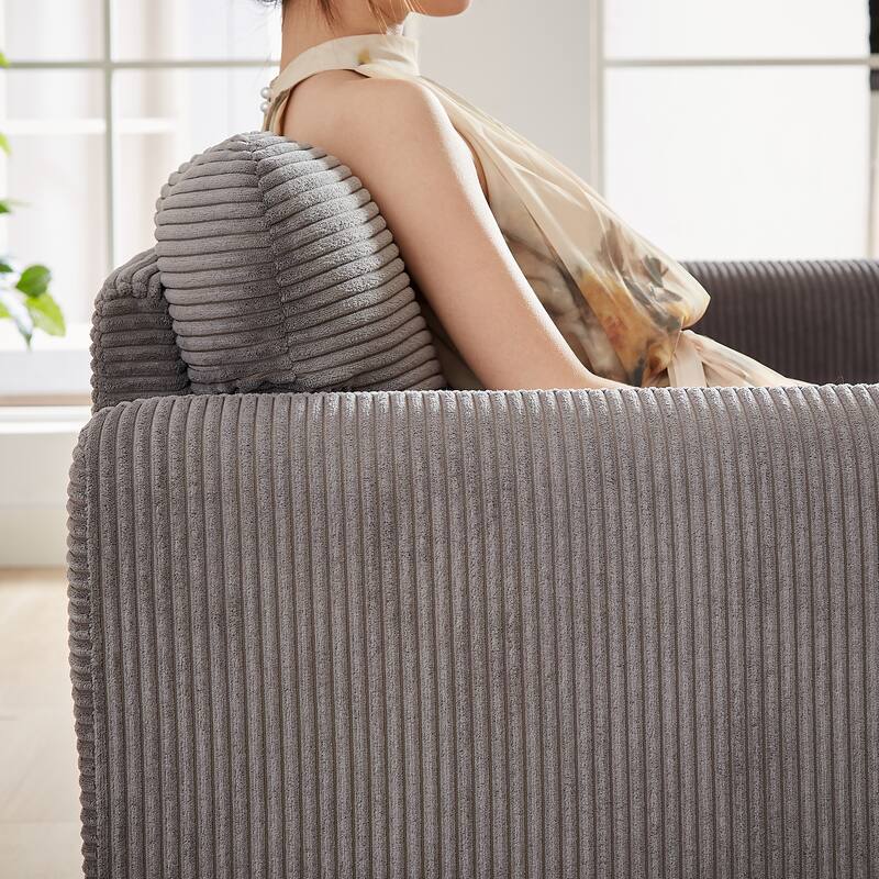 Corduroy Fabric Free Combination Sofa Set w/Support Pillow