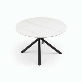 Round Dining Table,White Sintered Stone Tabletop - Bed Bath & Beyond ...