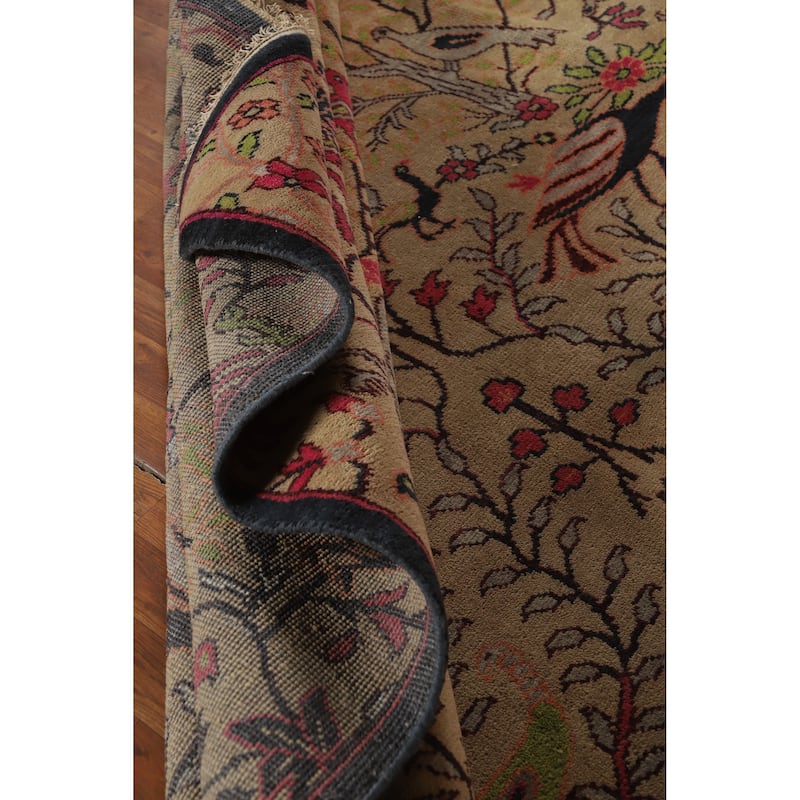 Hand Knotted Oriental 100% Wool Carpet Traditional All-Over Brown Ziegler Area Rug - 12' 2'' X 8' 8''