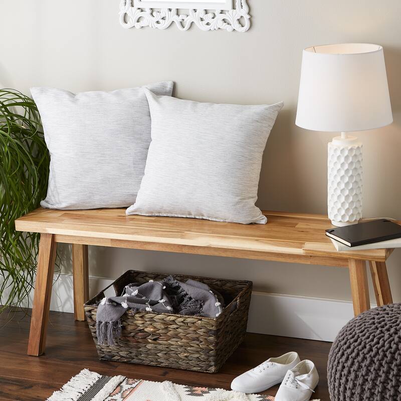 Navy And Off-White Tonal Recycled Cotton Pillow Cover 18x18 (Set of 2)
