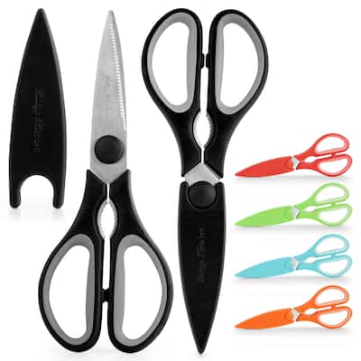 Zulay Kitchen Ultra Sharp Stainless Steel Kitchen Shears With Protective Cover