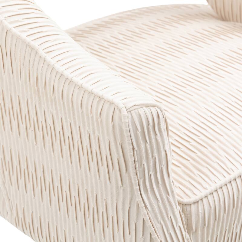 Contemporary Upholstered Ruffle Accent Chair