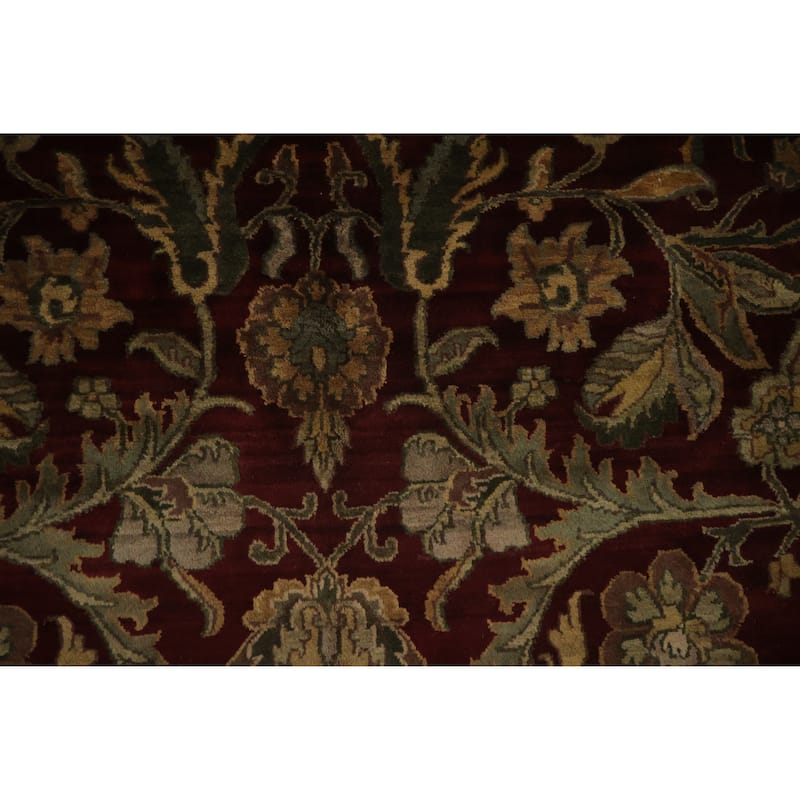 Hand Knotted Oriental 100% Wool Carpet Traditional All-Over Red Agra Area Rug - 11' 9'' X 8' 10''