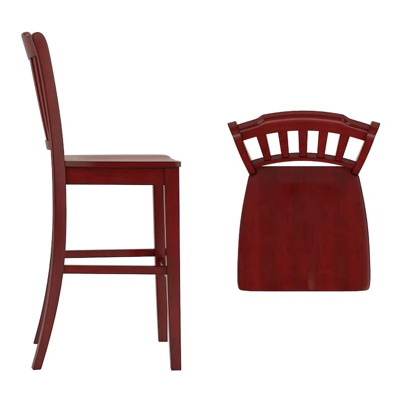 Ronda Slat Back Bar Height Chairs (Set of 2)