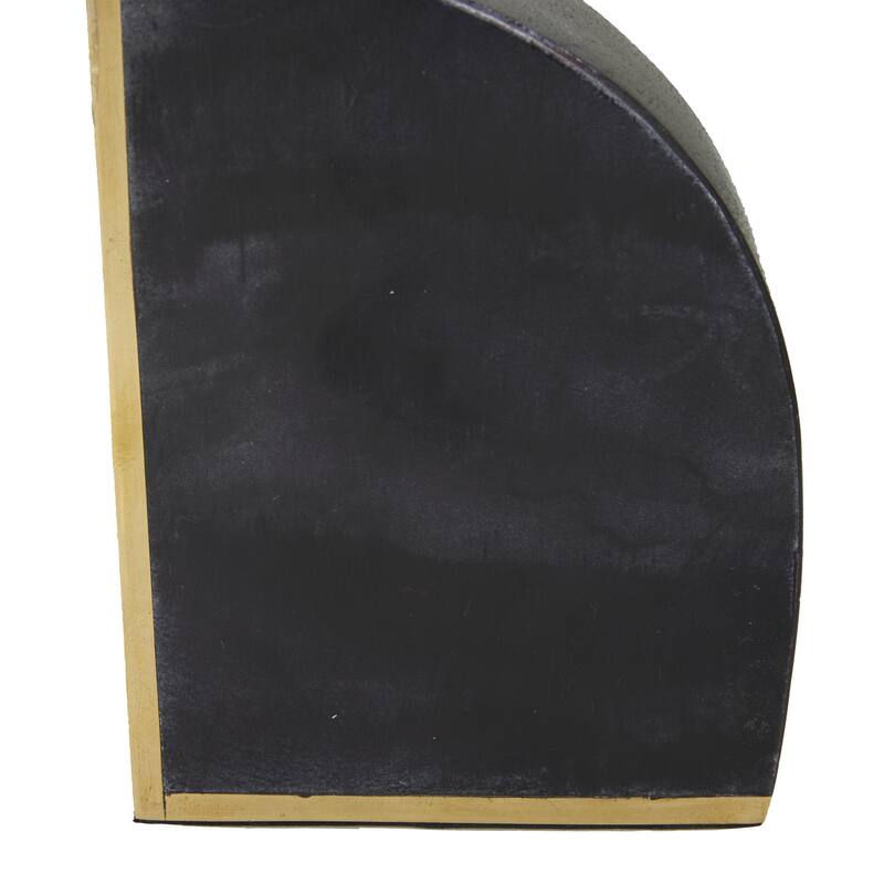 Marble Geometric 8 or 7 lbs Decorative Bookends with Gold Inlay - Set of 2 White or Black - CosmoLiving by Cosmopolitan